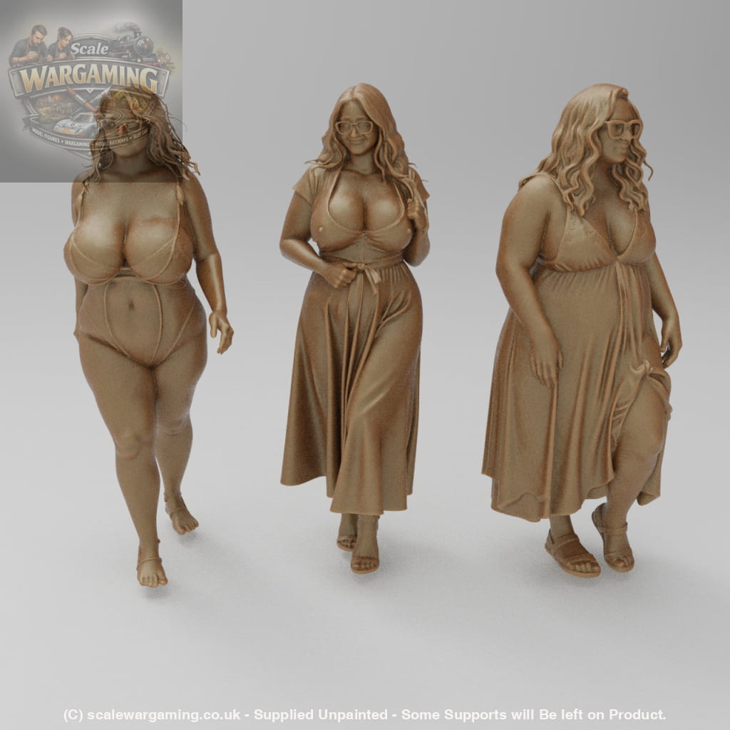 SW9124 3 Busty Girls Walking - Figure