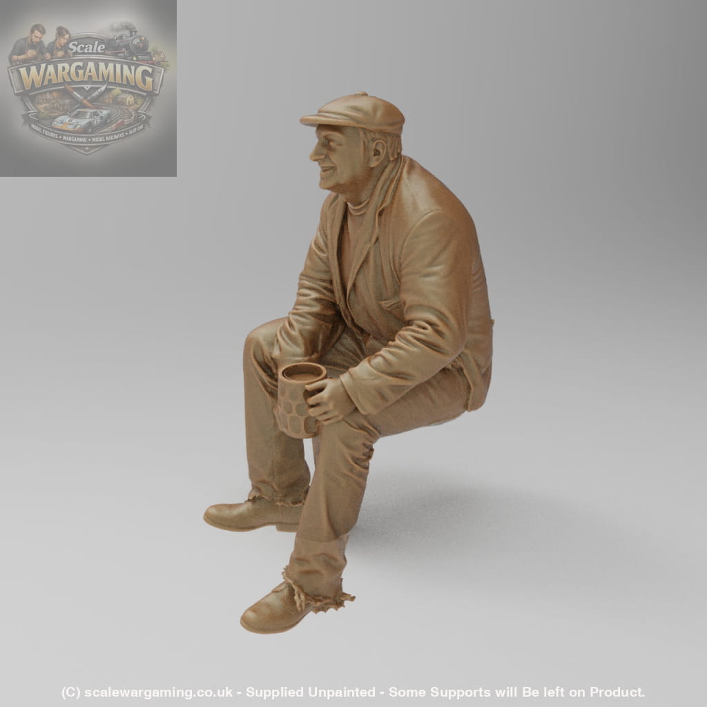 SW9190 Farm Worker sitting with beer - Figure