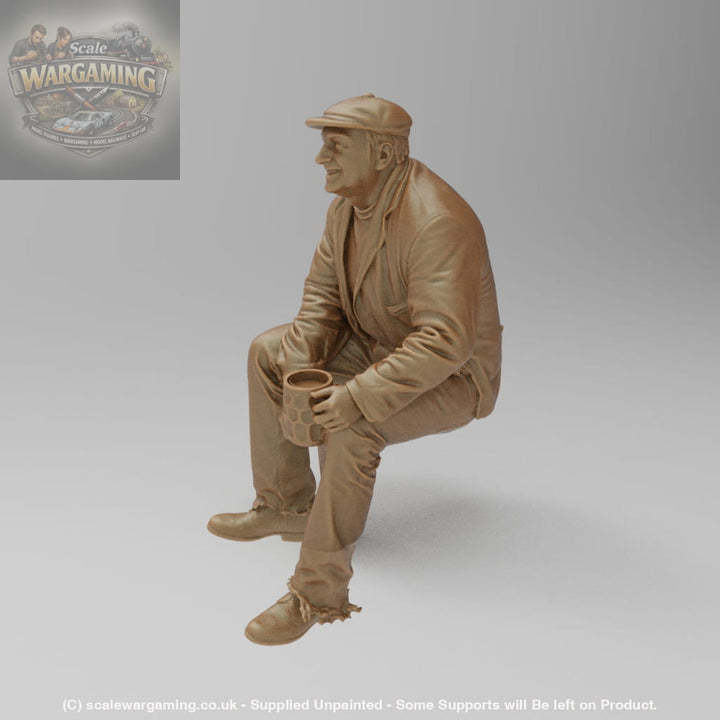 SW9190 Farm Worker sitting with beer - Figure
