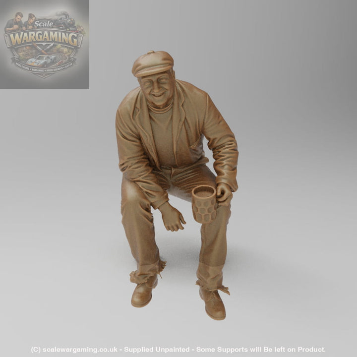 SW9190 Farm Worker sitting with beer - Figure