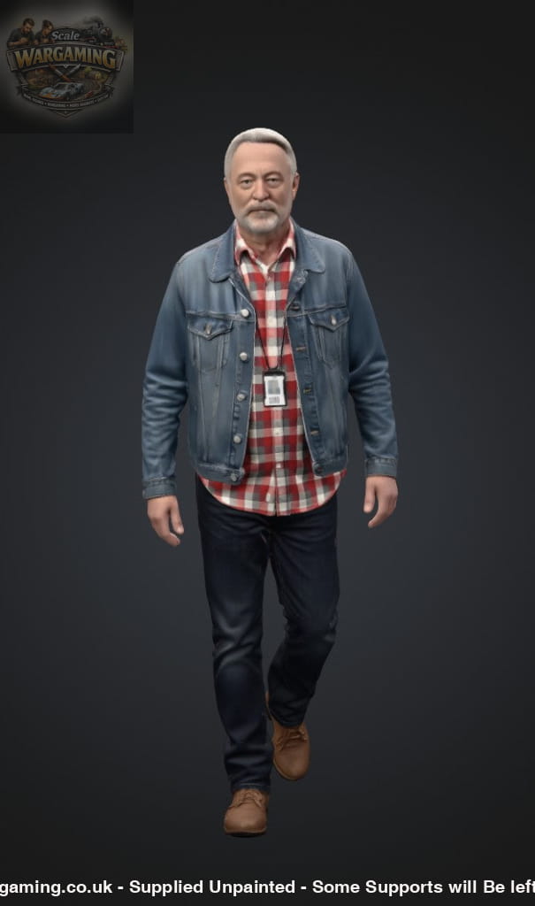 SW9203 Older Male in Denim Walking - Figure