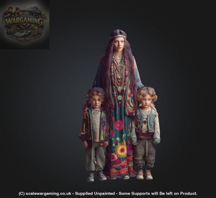 SW9207 Hippie Mum and Children - Figure