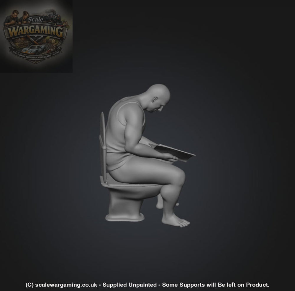SW9221 Man Reading on Toilet - Figure