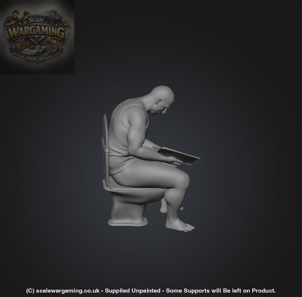 SW9221 Man Reading on Toilet - Figure