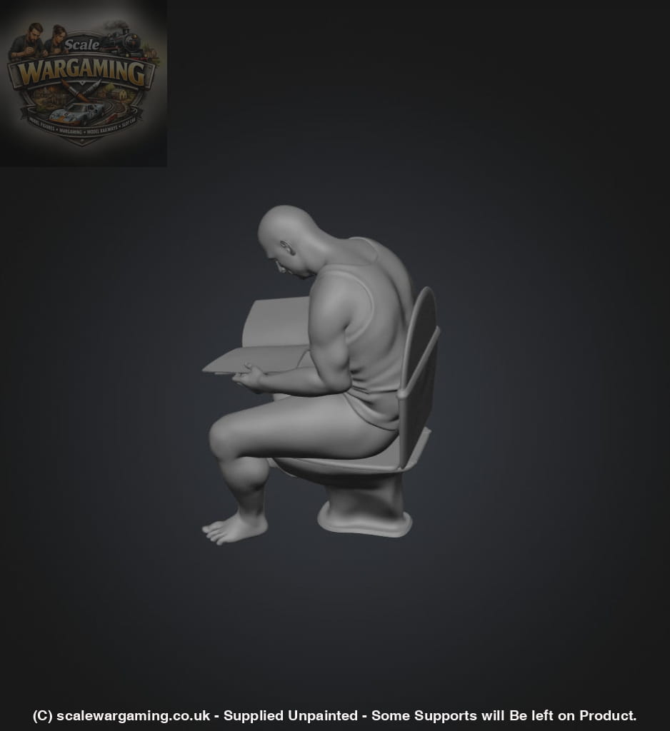 SW9221 Man Reading on Toilet - Figure