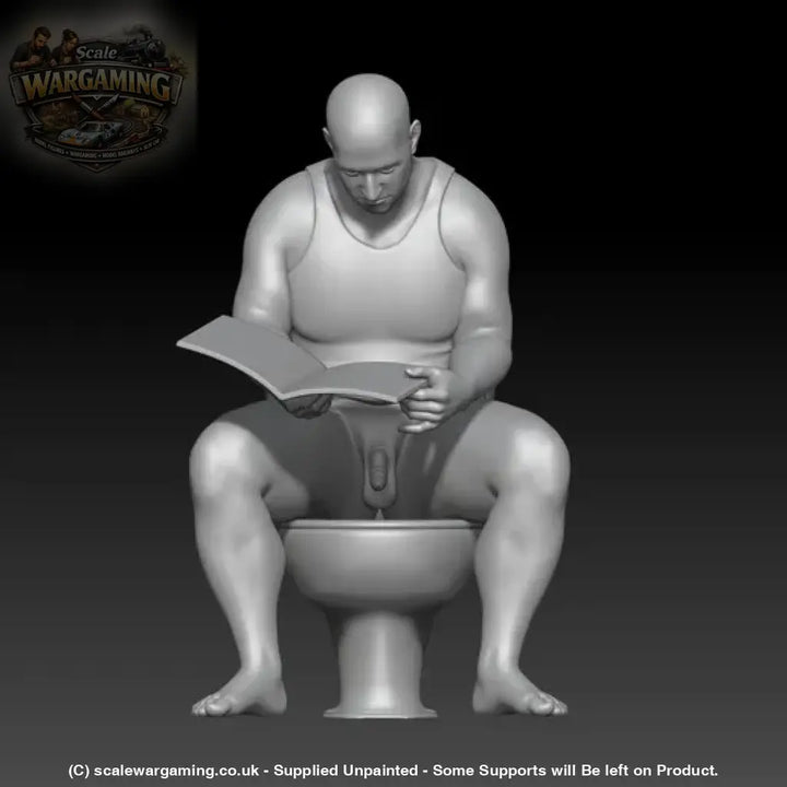 SW9221 Man Reading on Toilet - Figure