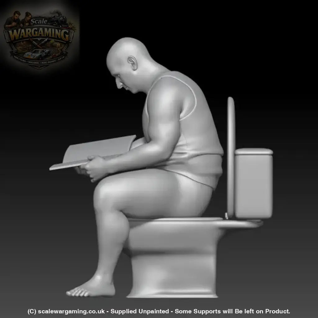 SW9221 Man Reading on Toilet - Figure