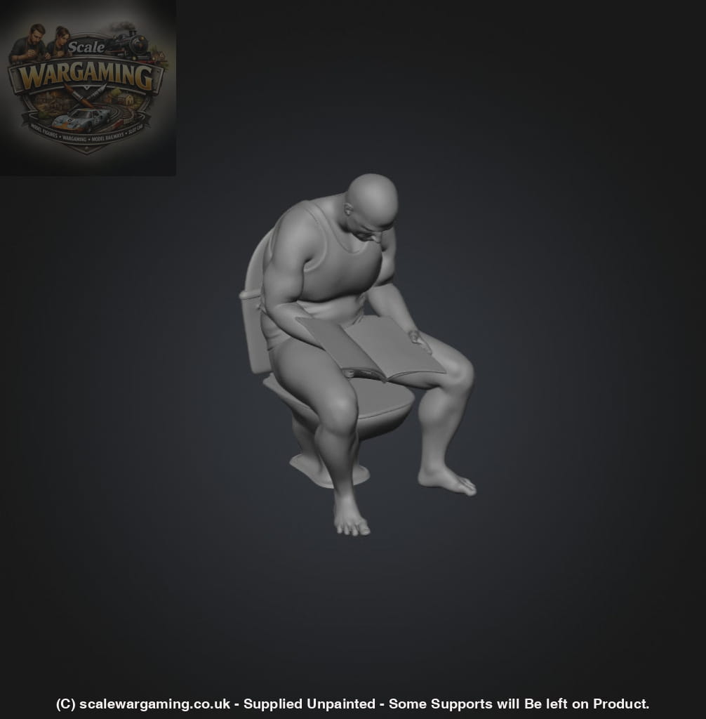 SW9221 Man Reading on Toilet - Figure