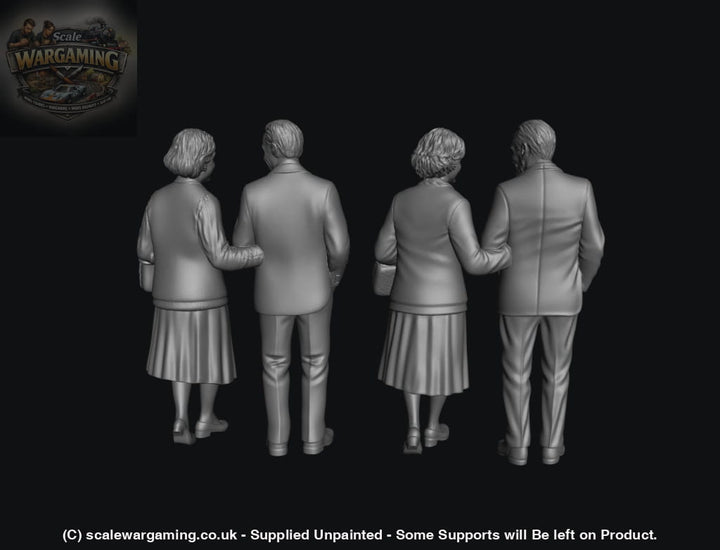 SW9257 2 Elderly Couples Walking - Figure