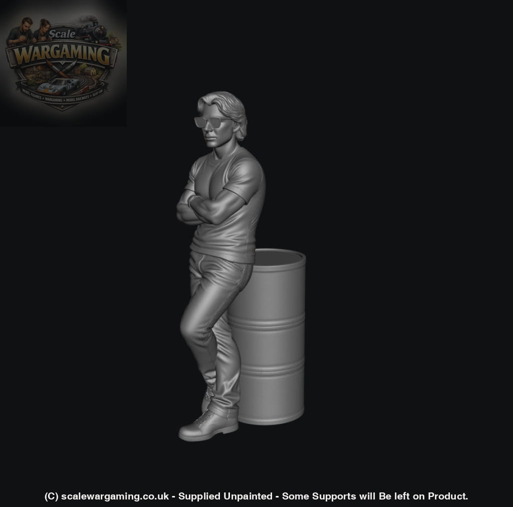 SW9278 Man Leaning against Barrel - Figure