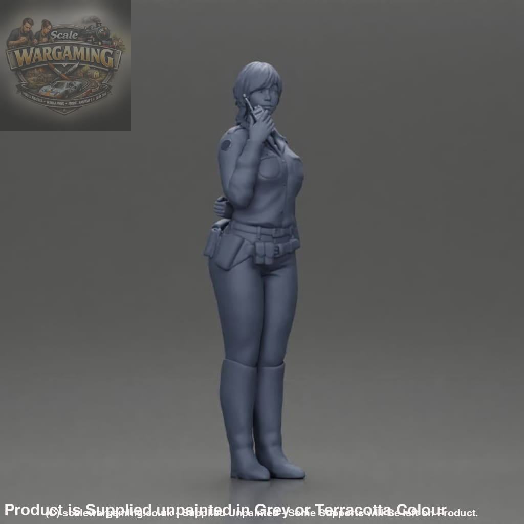 Mm960 Police/Security Girl Standing Speaking Into A Radio Figure