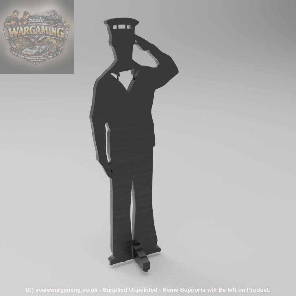SWM003 Saluting RN Rating Silhouette Memorial Statue - Figure