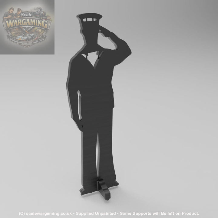 SWM003 Saluting RN Rating Silhouette Memorial Statue - Figure