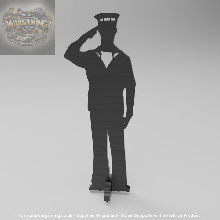 SWM003 Saluting RN Rating Silhouette Memorial Statue - Figure