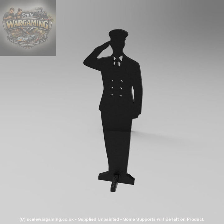 SWM004 Saluting RN Senior Rate Silhouette Memorial Statue - Figure