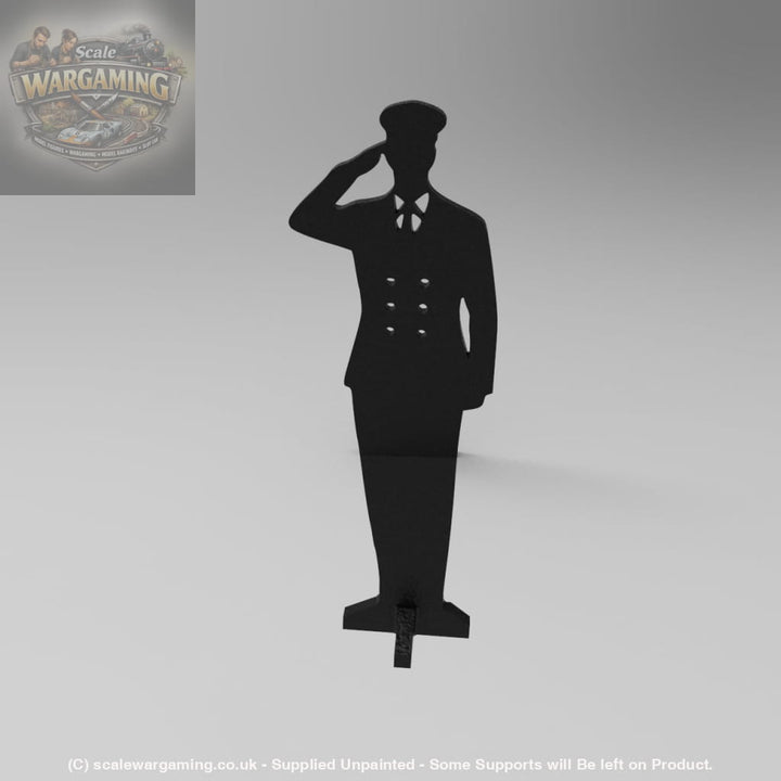 SWM004 Saluting RN Senior Rate Silhouette Memorial Statue - Figure