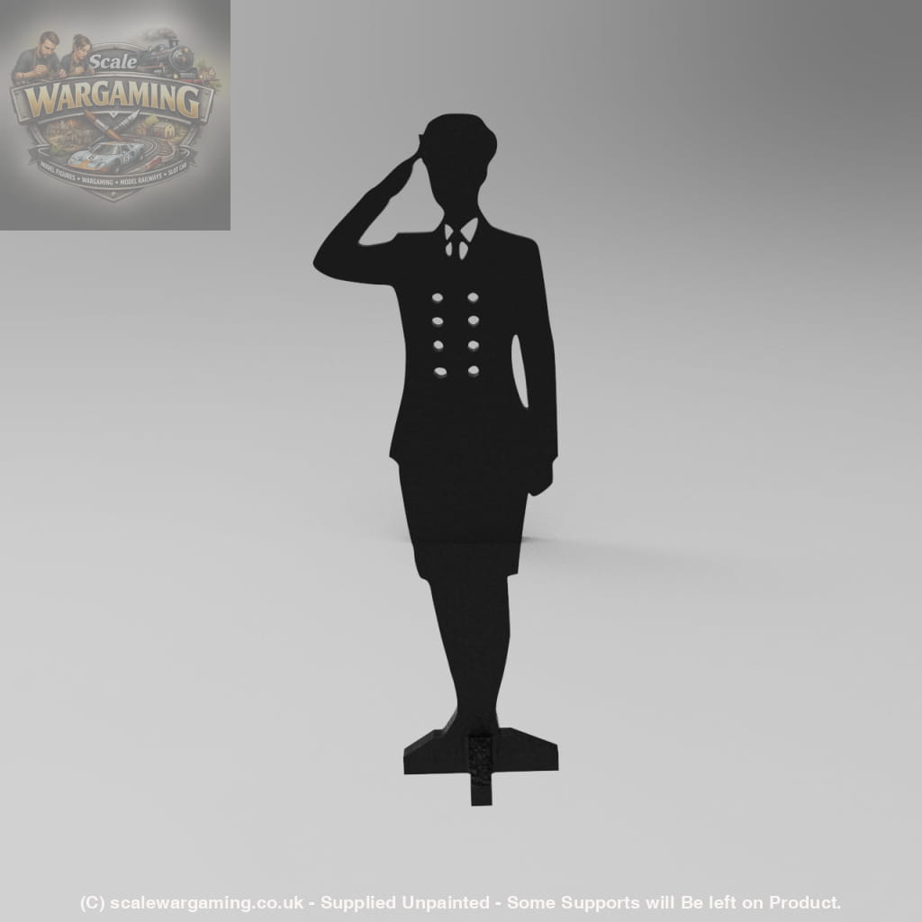 SWM005 Saluting Wren Officer Silhouette Memorial Statue - Figure